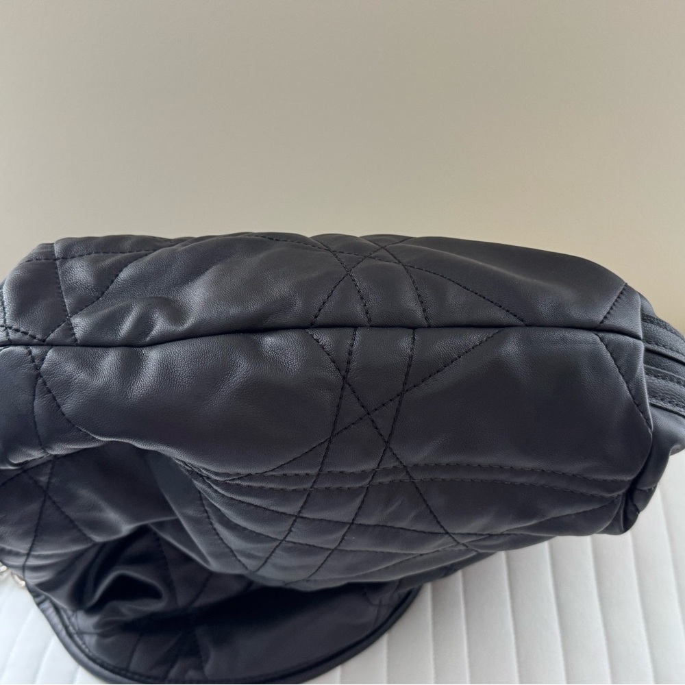 Rough & Tumble Black Leather E&W Boho Double Zip Sz Medium Quilted Pashi EUC - Picture 5 of 7